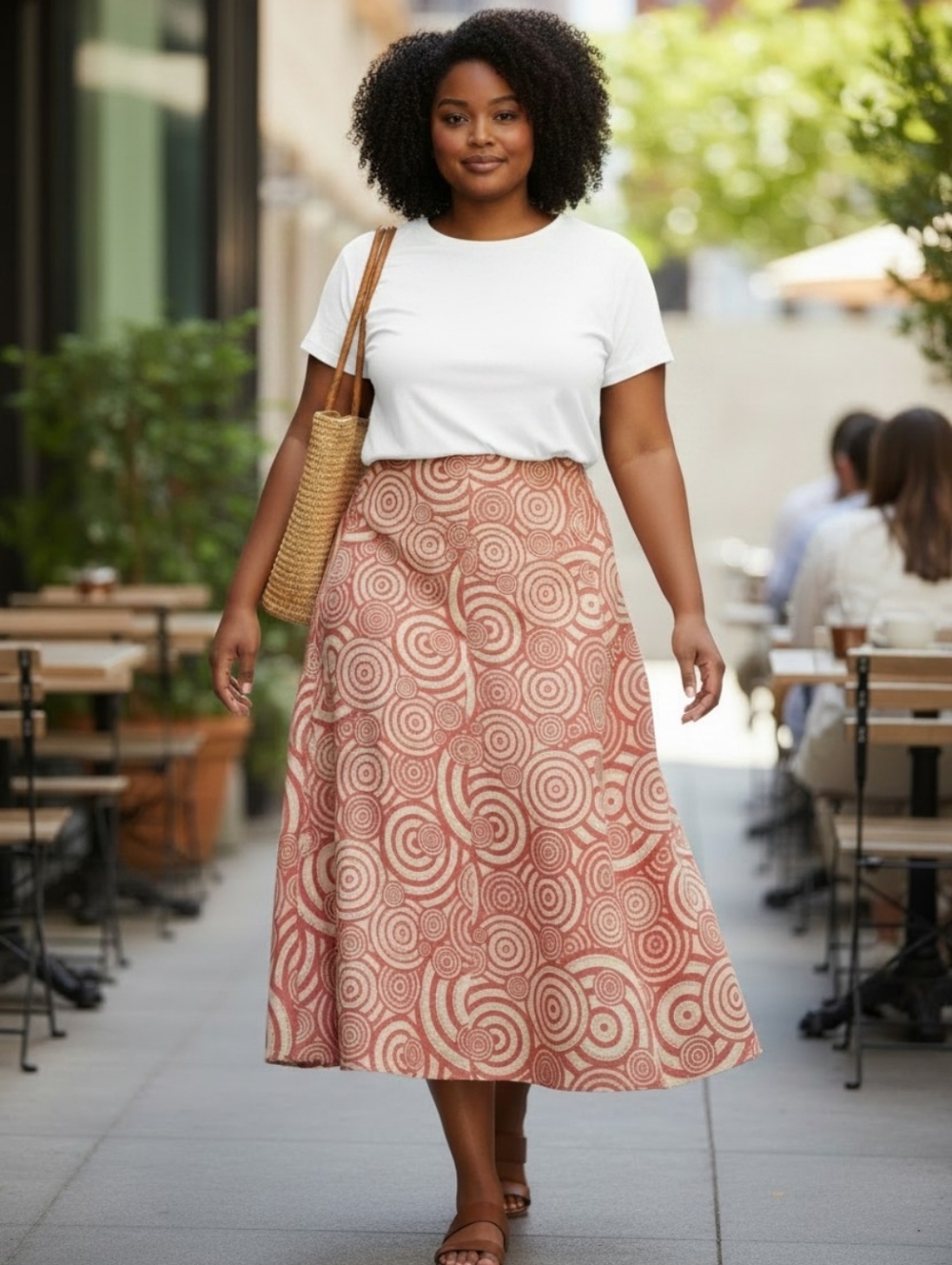 COLLECTIONS Pink Swirl A-Line Skirt